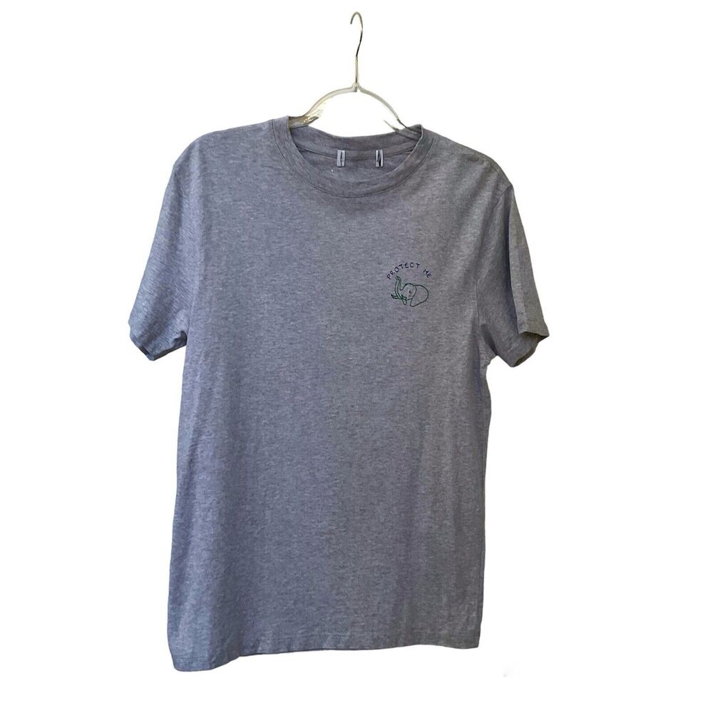 Maison Labiche Women's T-Shirt Gray 100% Cotton Basic Short Sleeves, Bust 36”